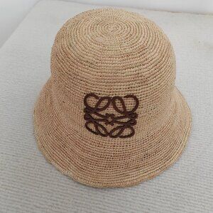 LOEWE x Paula's Ibiza Raffia & Leather Bucket Hat